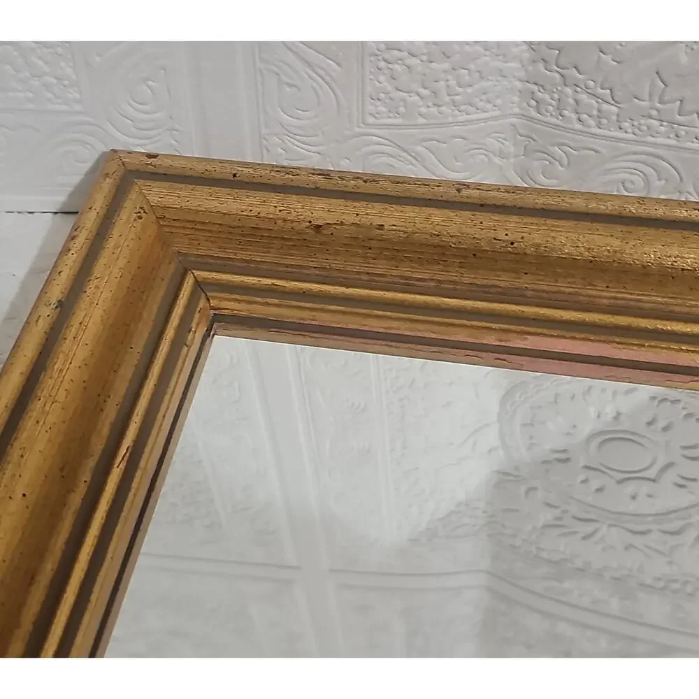 Vintage Gold Wood Frame Mirror 12.5